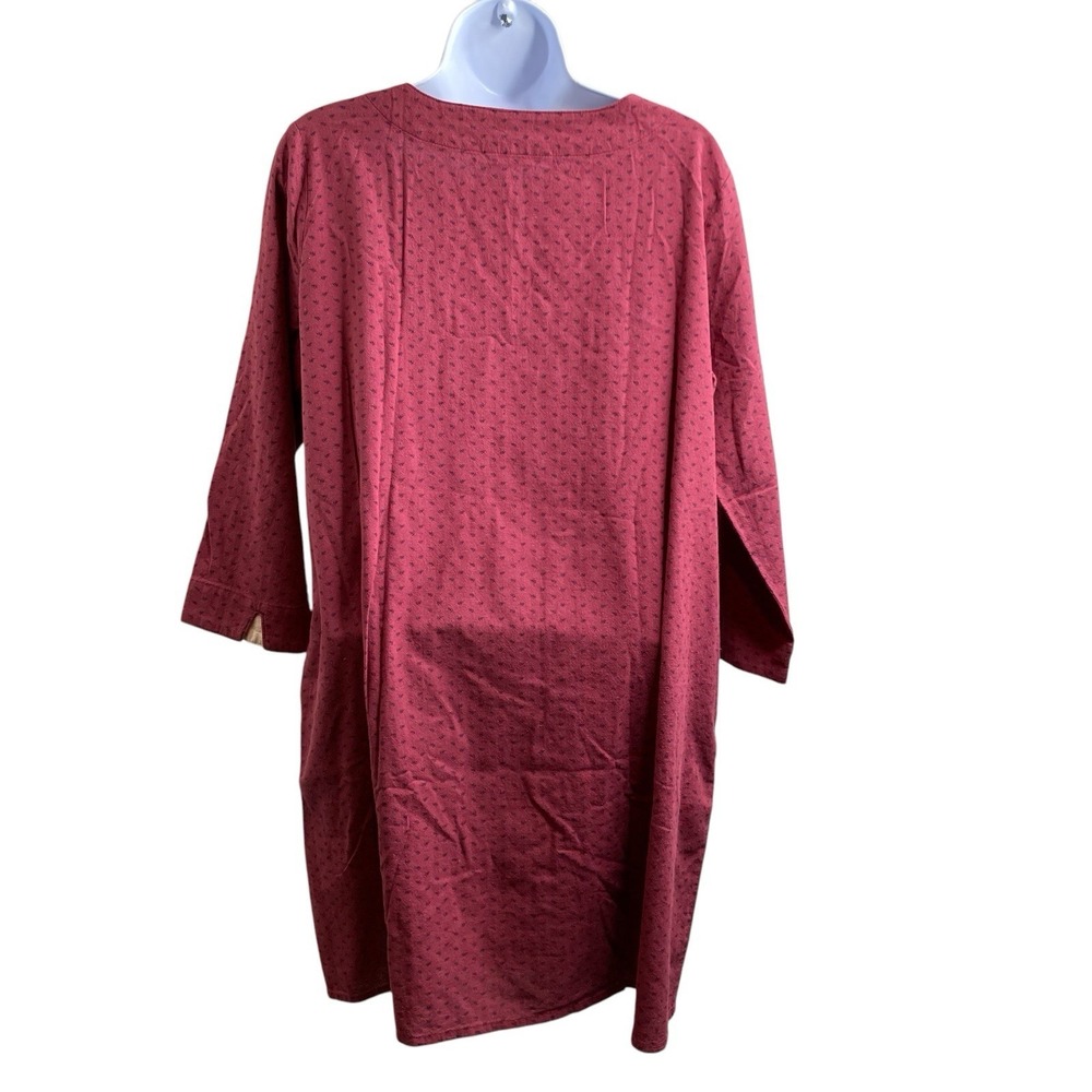 STUDIO CLIP JAPAN Red Linen Blend Dress One Size/XXL Lagenlook Natural Casual - Picture 2 of 12